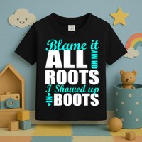 Blame It All On My Roots I Showed Up In Boots Toddler T-Shirt