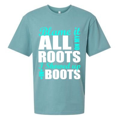 Blame It All On My Roots I Showed Up In Boots Sueded Cloud Jersey T-Shirt