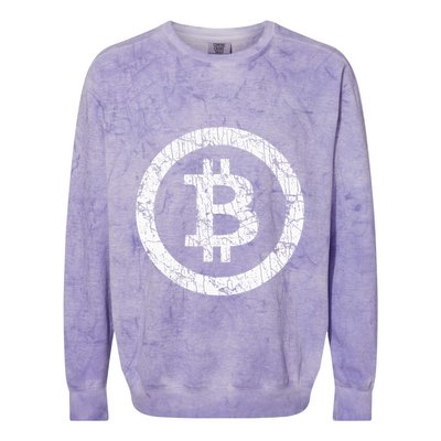 Bitcoin Logo Btc Crypto Currency Traders Blockchain Miners Colorblast Crewneck Sweatshirt