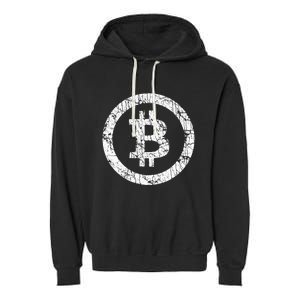 Bitcoin Logo Btc Crypto Currency Traders Blockchain Miners Garment-Dyed Fleece Hoodie