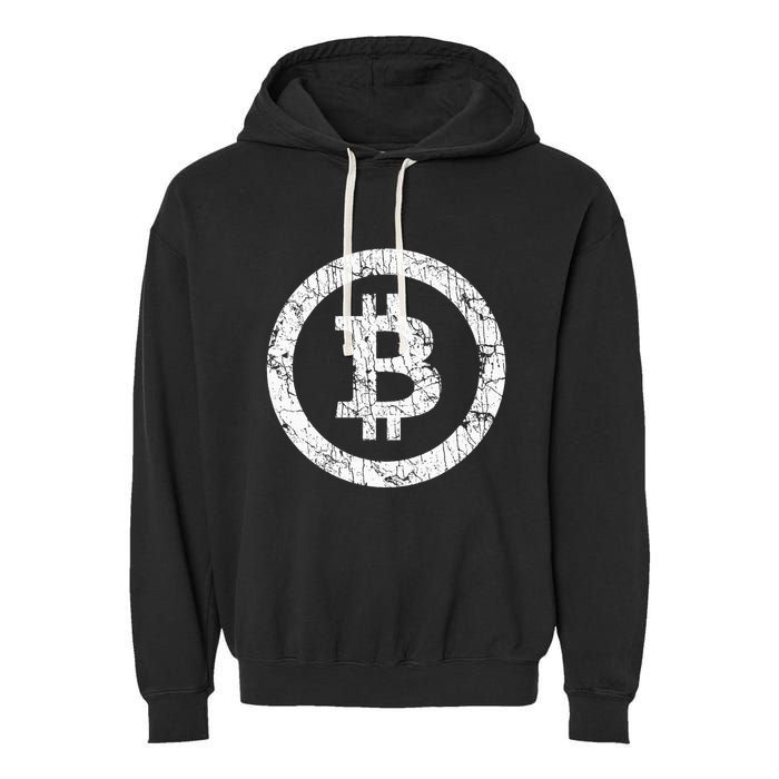 Bitcoin Logo Btc Crypto Currency Traders Blockchain Miners Garment-Dyed Fleece Hoodie