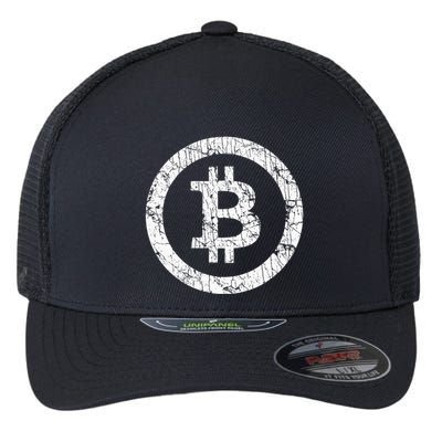 Bitcoin Logo Btc Crypto Currency Traders Blockchain Miners Flexfit Unipanel Trucker Cap