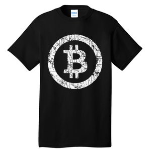 Bitcoin Logo Btc Crypto Currency Traders Blockchain Miners Tall T-Shirt