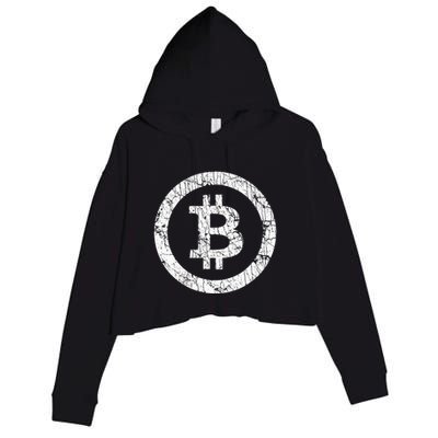 Bitcoin Logo Btc Crypto Currency Traders Blockchain Miners Crop Fleece Hoodie