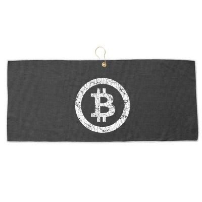 Bitcoin Logo Btc Crypto Currency Traders Blockchain Miners Large Microfiber Waffle Golf Towel