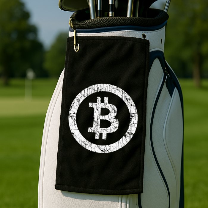 Bitcoin Logo Btc Crypto Currency Traders Blockchain Miners Golf Towel