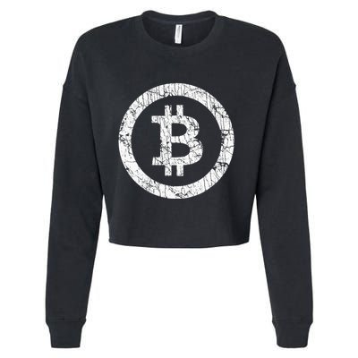 Bitcoin Logo Btc Crypto Currency Traders Blockchain Miners Cropped Pullover Crew