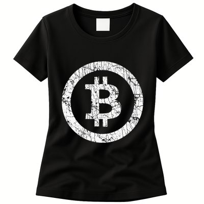 Bitcoin Logo Btc Crypto Currency Traders Blockchain Miners Womens T-Shirt