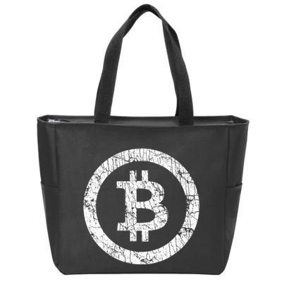 Bitcoin Logo Btc Crypto Currency Traders Blockchain Miners Zip Tote Bag