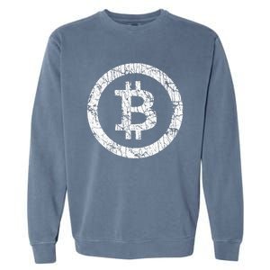 Bitcoin Logo Btc Crypto Currency Traders Blockchain Miners Garment-Dyed Sweatshirt