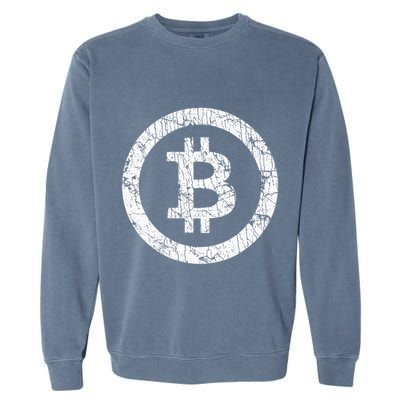 Bitcoin Logo Btc Crypto Currency Traders Blockchain Miners Garment-Dyed Sweatshirt