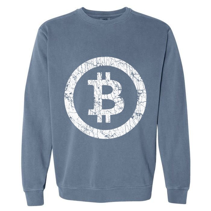 Bitcoin Logo Btc Crypto Currency Traders Blockchain Miners Garment-Dyed Sweatshirt