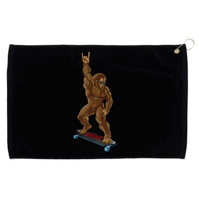 Bigfoot Long Boarding Rock On Sasquatch Big Foot Skate Grommeted Golf Towel