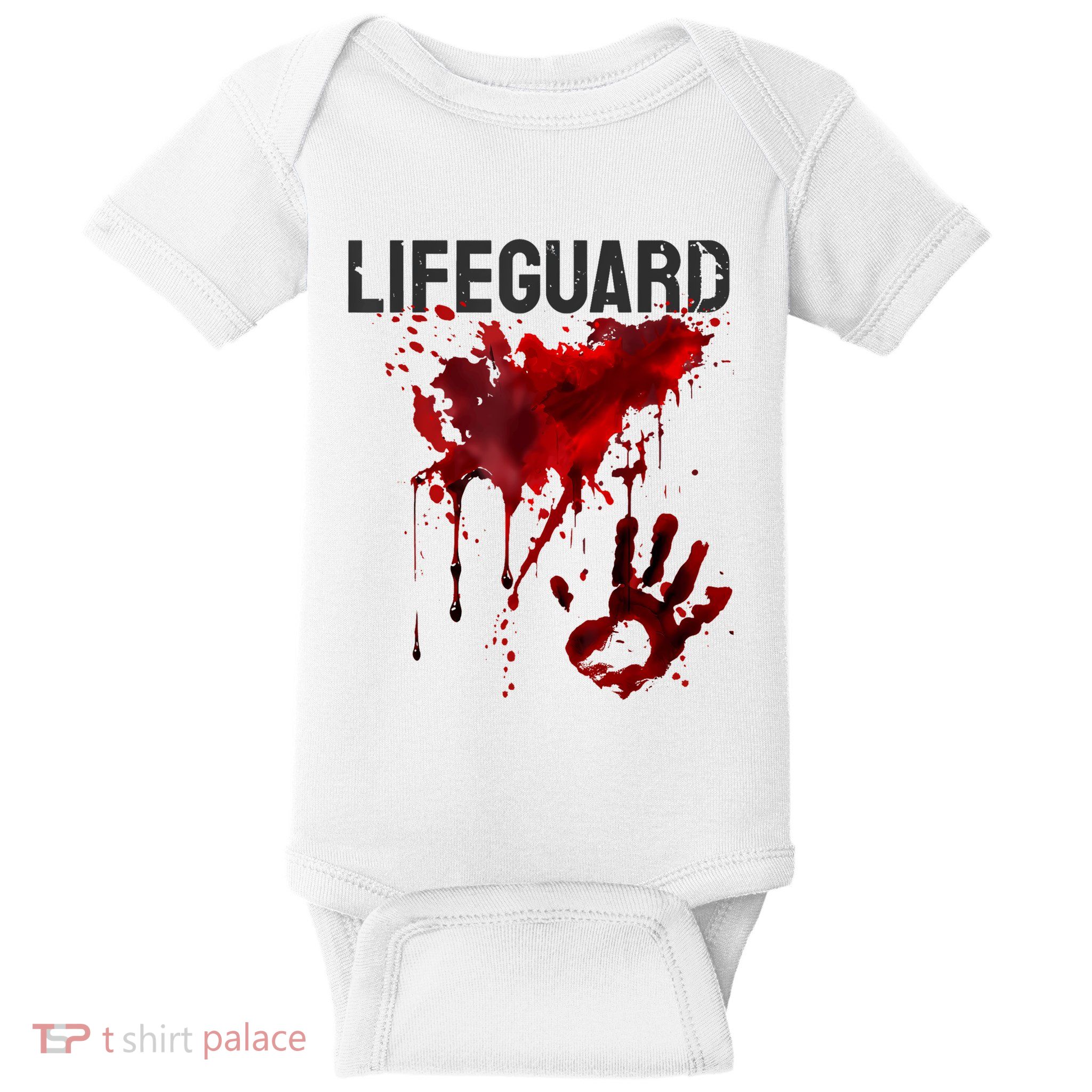 Bloody Lifeguard Blood Splatter Blood Stained Fun Baby Bodysuit