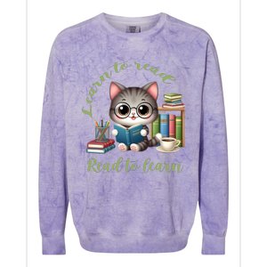 Book Lover Bookworm Reading Learn To Read Read To Learn Colorblast Crewneck Sweatshirt