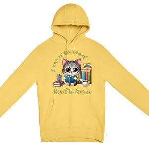 Book Lover Bookworm Reading Learn To Read Read To Learn Premium Pullover Hoodie