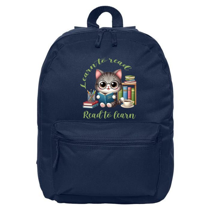 Book Lover Bookworm Reading Learn To Read Read To Learn 16 in Basic Backpack