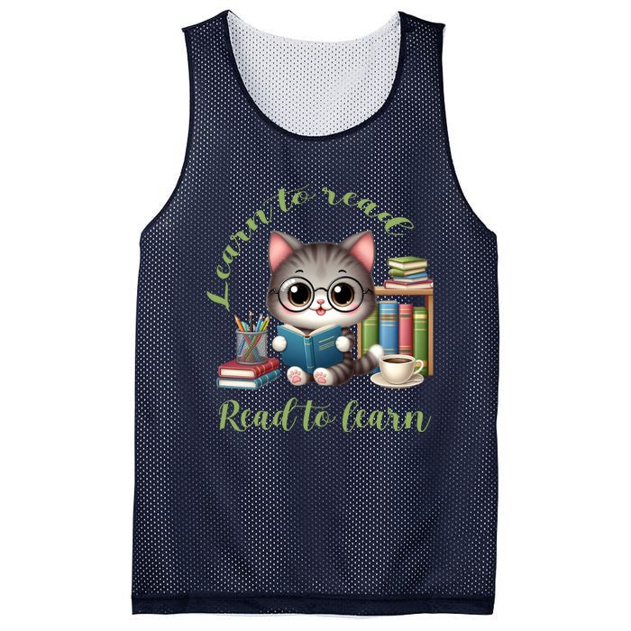 Book Lover Bookworm Reading Learn To Read Read To Learn Mesh Reversible Basketball Jersey Tank