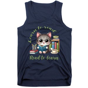 Book Lover Bookworm Reading Learn To Read Read To Learn Tank Top