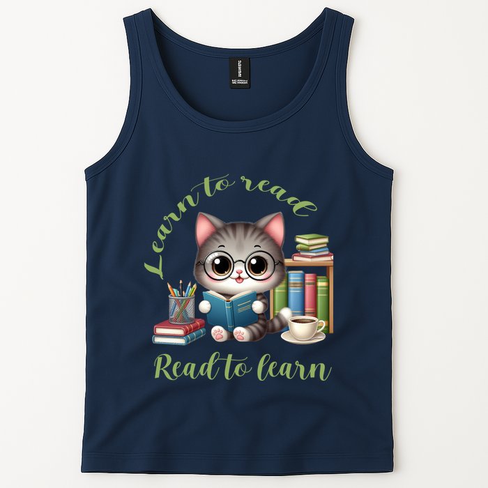 Book Lover Bookworm Reading Learn To Read Read To Learn Tank Top
