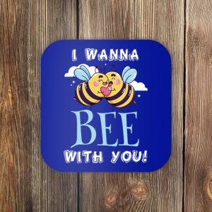 Bees Love Bee With You Valentine's Day Love Token Gift Coaster