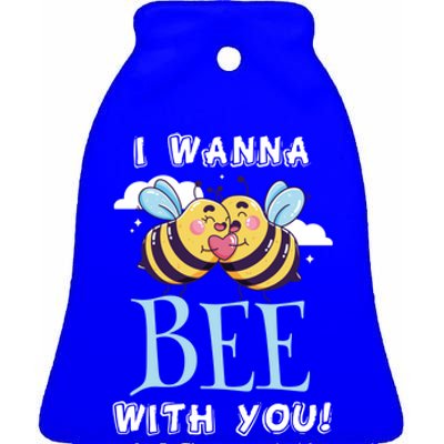 Bees Love Bee With You Valentine's Day Love Token Gift Ceramic Bell Ornament