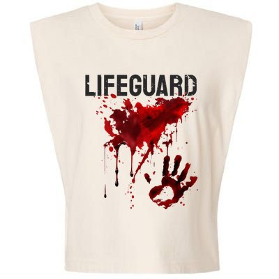 Bloody Lifeguard Blood Splatter Blood Stained Fun Garment-Dyed Women's Muscle Tee