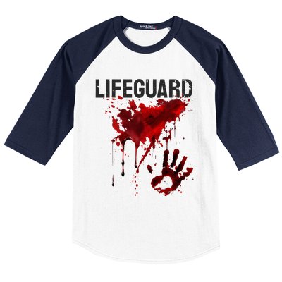 Bloody Lifeguard Blood Splatter Blood Stained Fun Baseball Sleeve Shirt