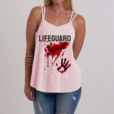 Bloody Lifeguard Blood Splatter Blood Stained Fun Women's Strappy Tank