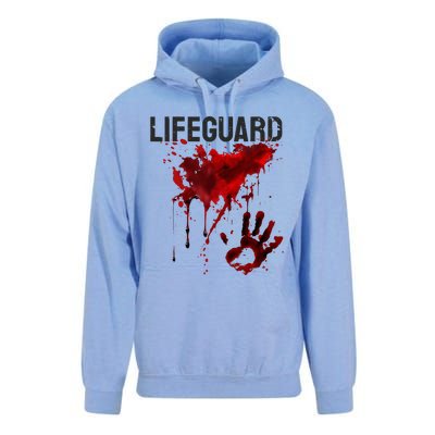 Bloody Lifeguard Blood Splatter Blood Stained Fun Unisex Surf Hoodie