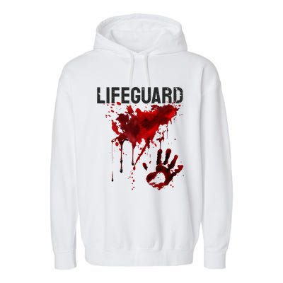 Bloody Lifeguard Blood Splatter Blood Stained Fun Garment-Dyed Fleece Hoodie