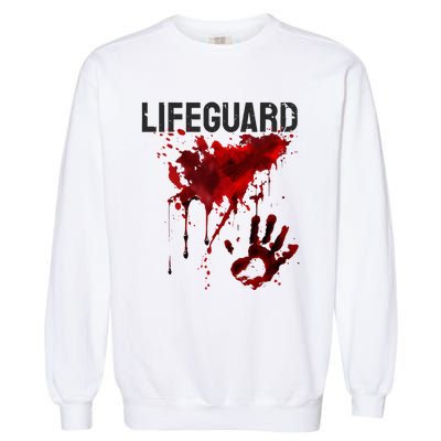 Bloody Lifeguard Blood Splatter Blood Stained Fun Garment-Dyed Sweatshirt