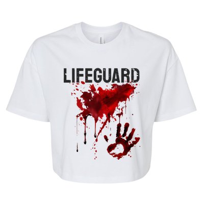 Bloody Lifeguard Blood Splatter Blood Stained Fun Bella+Canvas Jersey Crop Tee