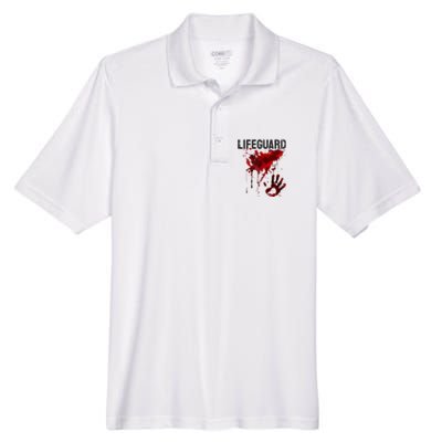 Bloody Lifeguard Blood Splatter Blood Stained Fun Men's Origin Performance Pique Polo