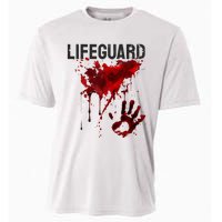 Bloody Lifeguard Blood Splatter Blood Stained Fun Cooling Performance Crew T-Shirt