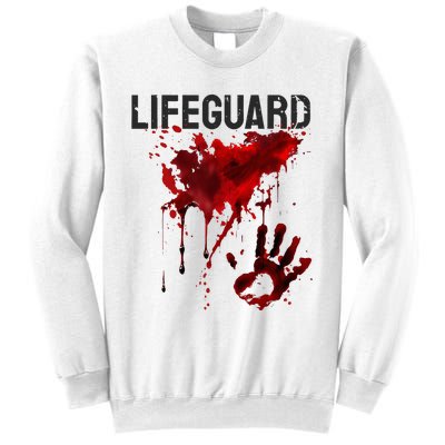 Bloody Lifeguard Blood Splatter Blood Stained Fun Sweatshirt