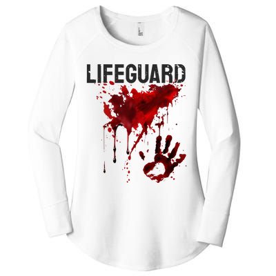 Bloody Lifeguard Blood Splatter Blood Stained Fun Women's Perfect Tri Tunic Long Sleeve Shirt