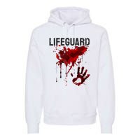 Bloody Lifeguard Blood Splatter Blood Stained Fun Premium Hoodie