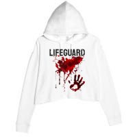 Bloody Lifeguard Blood Splatter Blood Stained Fun Crop Fleece Hoodie