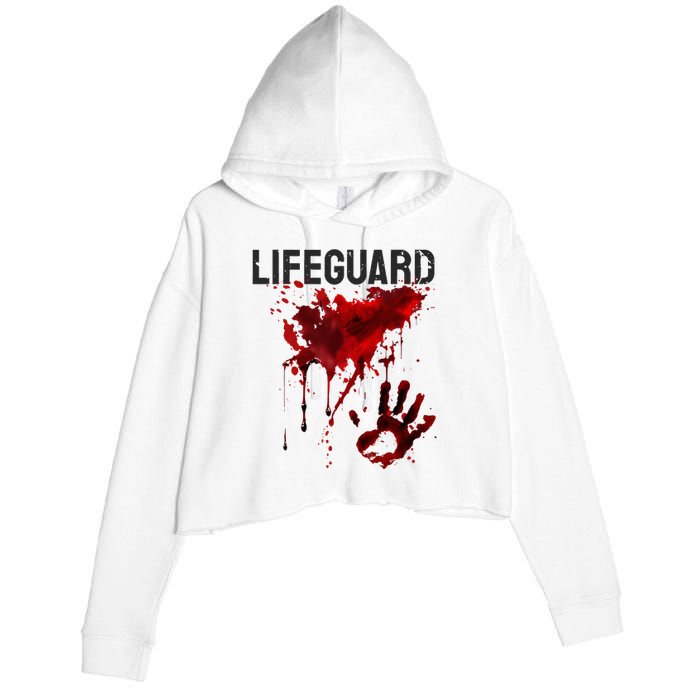 Bloody Lifeguard Blood Splatter Blood Stained Fun Crop Fleece Hoodie