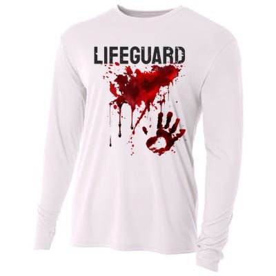 Bloody Lifeguard Blood Splatter Blood Stained Fun Cooling Performance Long Sleeve Crew