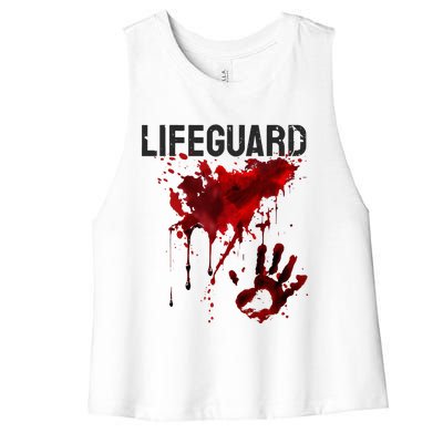 Bloody Lifeguard Blood Splatter Blood Stained Fun Women's Racerback Cropped Tank