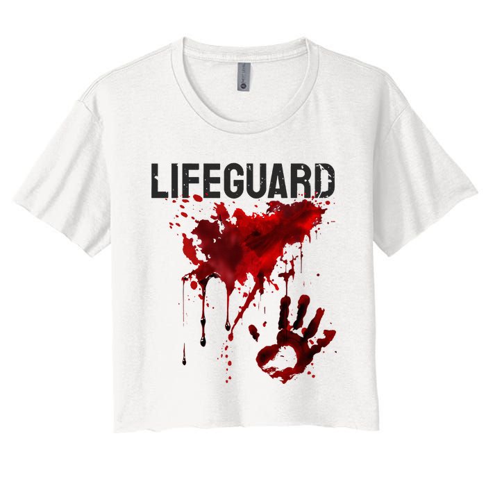 Bloody Lifeguard Blood Splatter Blood Stained Fun Women's Crop Top Tee