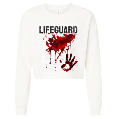 Bloody Lifeguard Blood Splatter Blood Stained Fun Cropped Pullover Crew