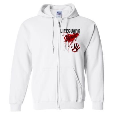 Bloody Lifeguard Blood Splatter Blood Stained Fun Full Zip Hoodie