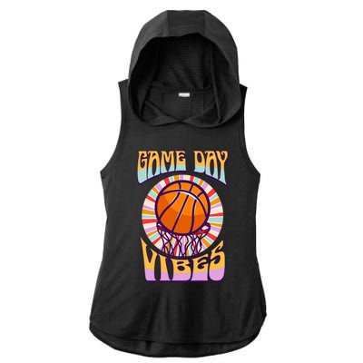 Basketball Lover Baseball Player Game Day Vibes Basketball Great Gift Ladies PosiCharge Tri-Blend Wicking Draft Hoodie Tank