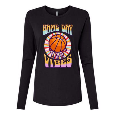 Basketball Lover Baseball Player Game Day Vibes Basketball Great Gift Womens Cotton Relaxed Long Sleeve T-Shirt