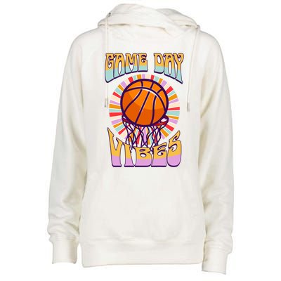 Basketball Lover Baseball Player Game Day Vibes Basketball Great Gift Womens Funnel Neck Pullover Hood