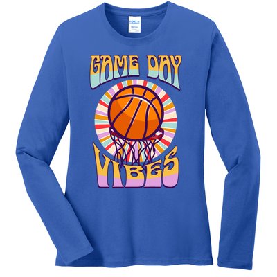 Basketball Lover Baseball Player Game Day Vibes Basketball Great Gift Ladies Long Sleeve Shirt