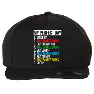 Book Lover Bookworm Quote Perfect Day Read Banned Books Great Gift Wool Snapback Cap